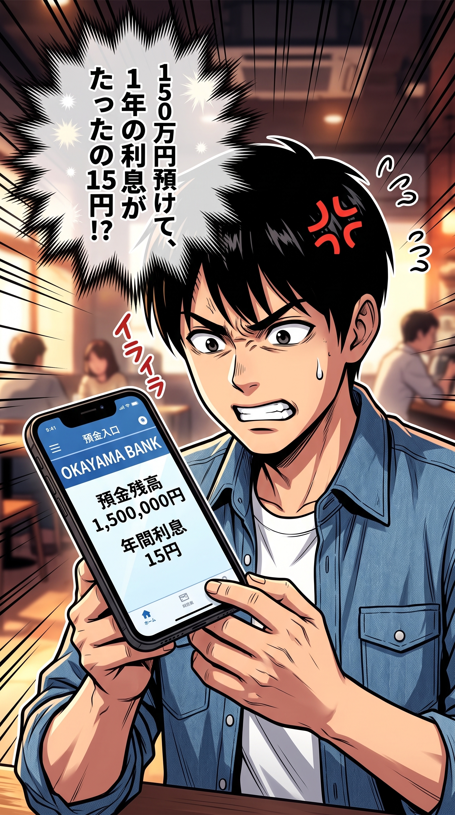 新NISAマンガ 第1話 2コマ目: 銀行預金とインフレによる資産目減りのリスク解説