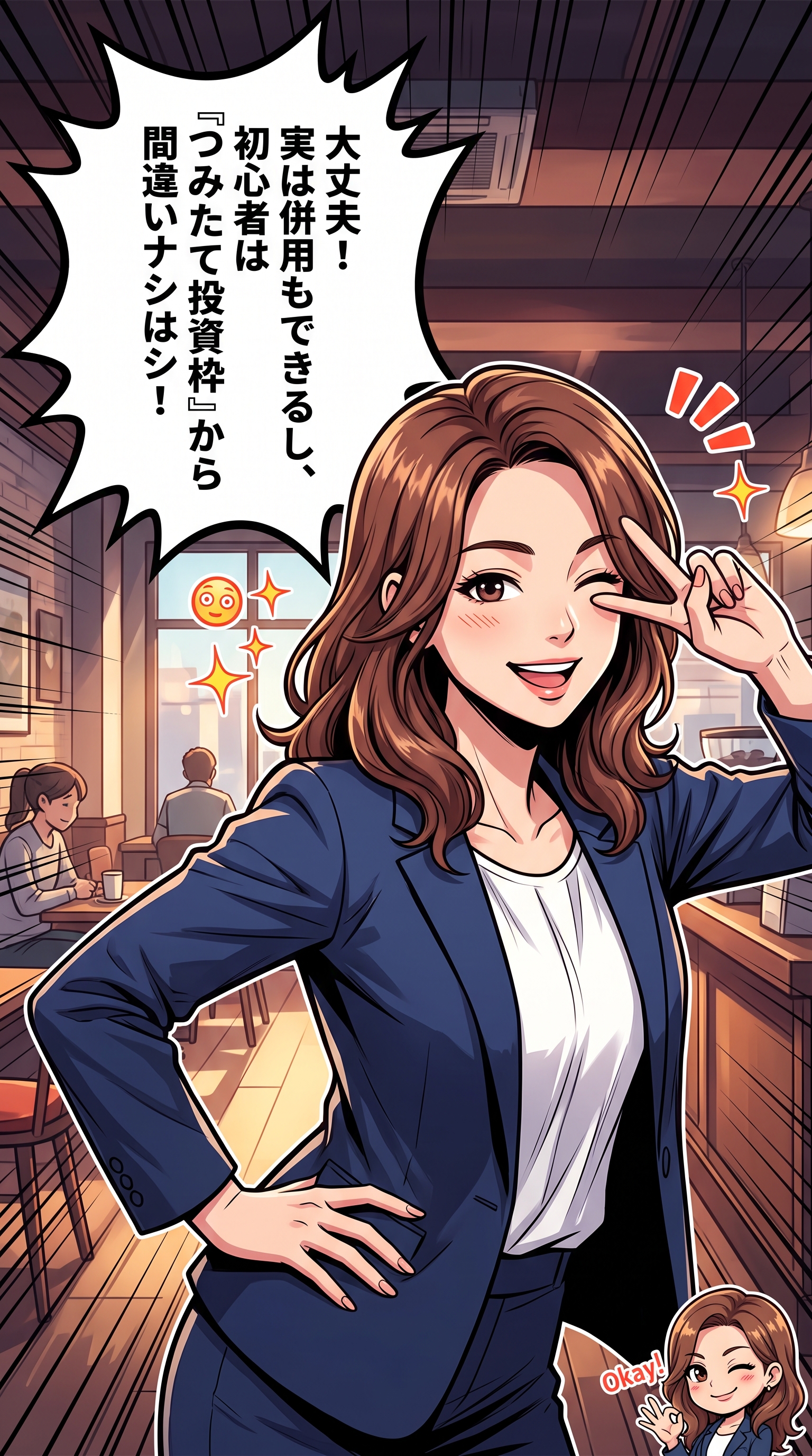 新NISAマンガ 第2話 3コマ目: 低コストで初心者も安心な投資信託の魅力