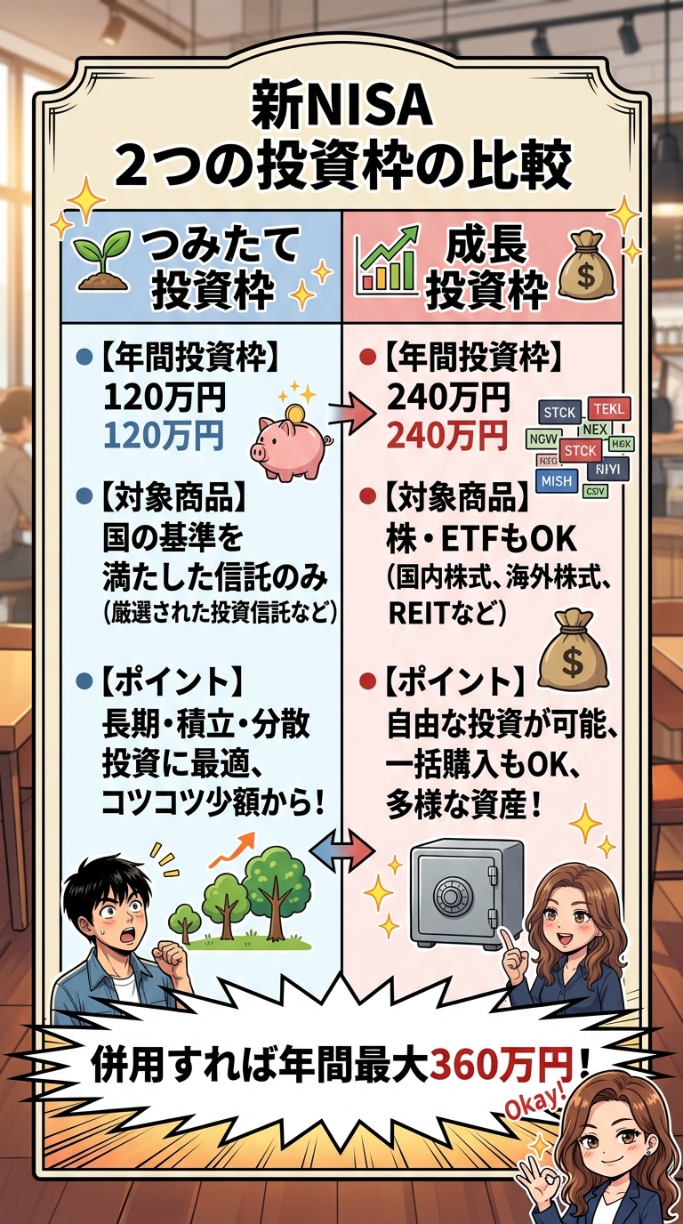 新NISAマンガ 第2話 9コマ目: 自分に合った枠の使い分けで賢く資産を増やそう！