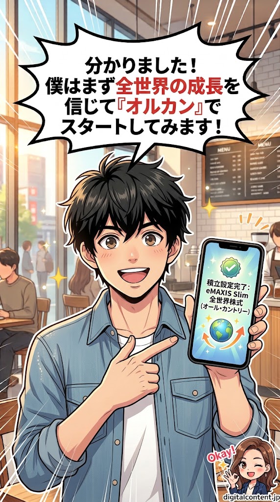 新NISAマンガ 第4話 13コマ目: 自分と家族の豊かな未来を創る投資ストーリーの完結