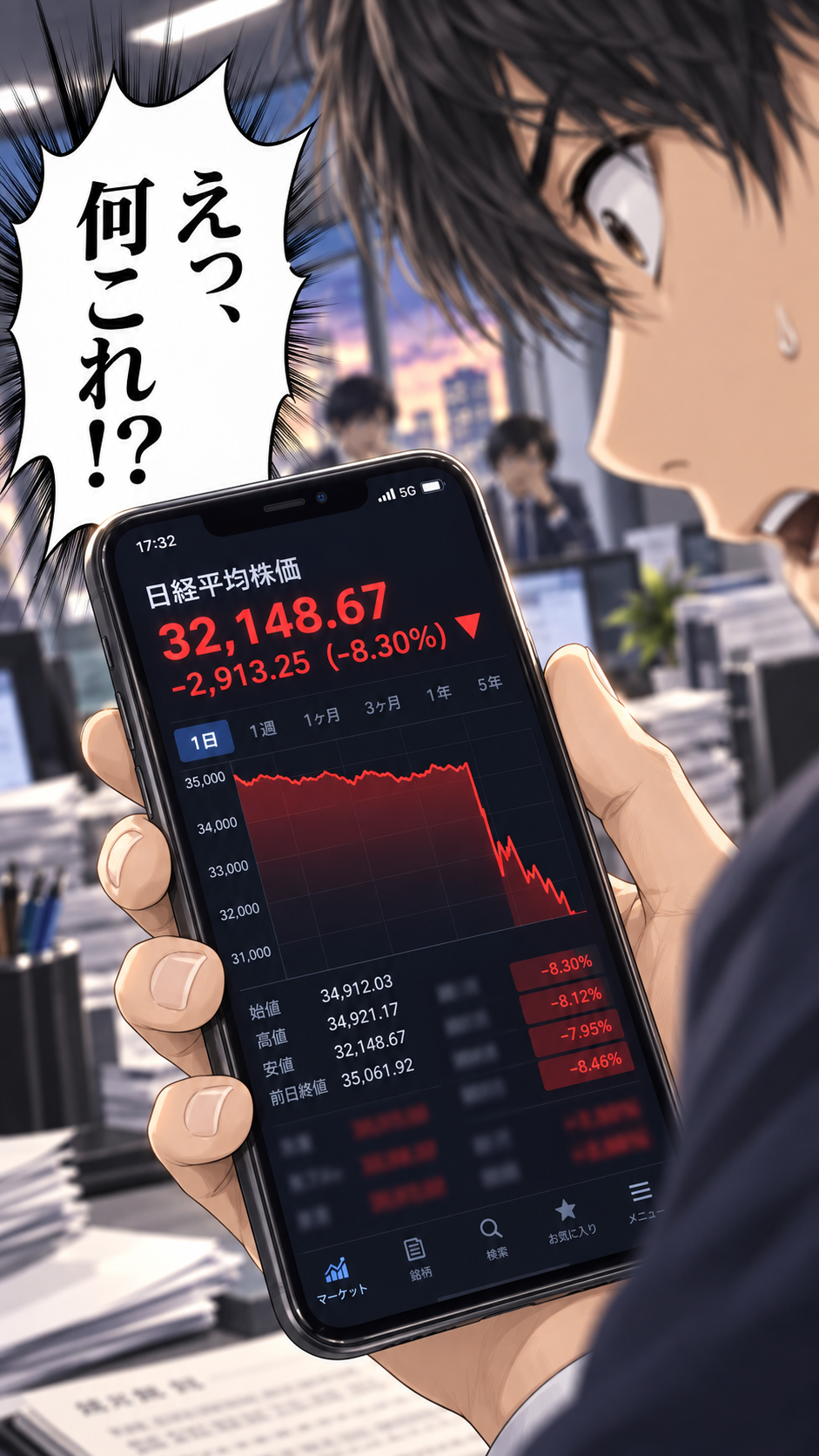 コマ1: 株式投資を始めてみたいけれど決算書は難しそうと悩む主人公