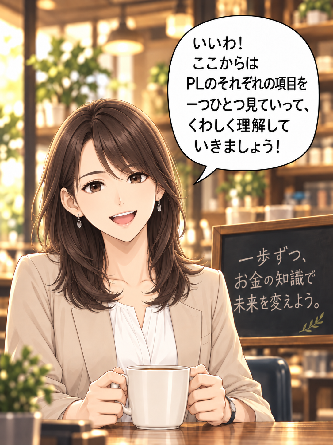 コマ14: いいわ！ここからはPLのそれぞれの項目を見ていきましょう