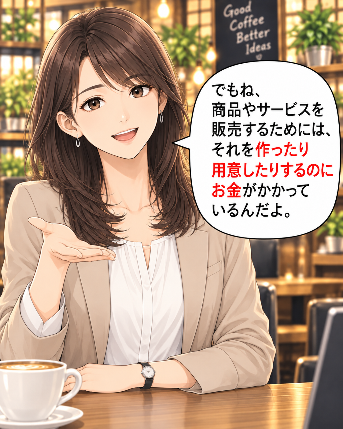 コマ19: でも商品を販売するためにはお金がかかっているんだよ