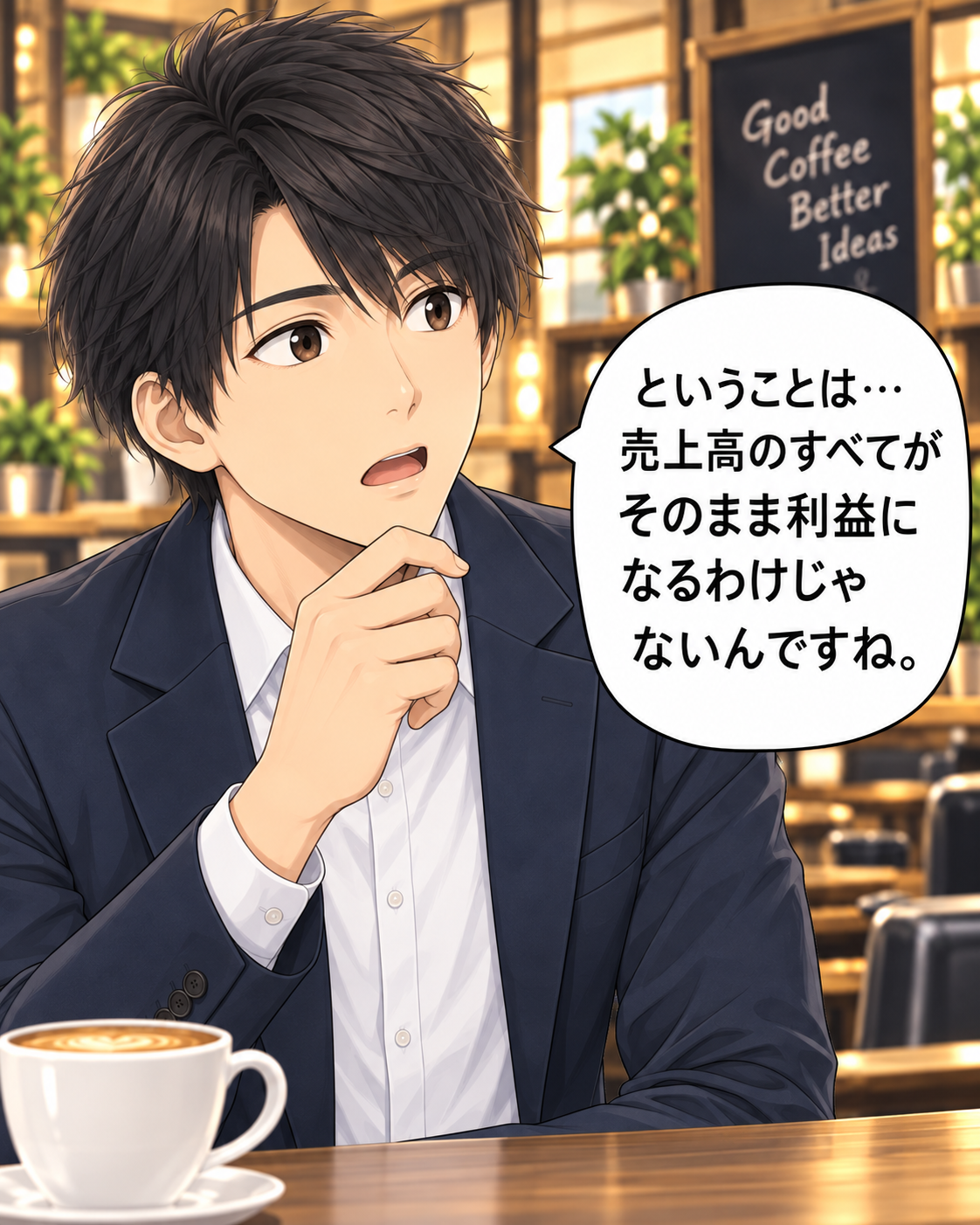 コマ21: ということは…売上高のすべてが利益になるわけじゃないんですね