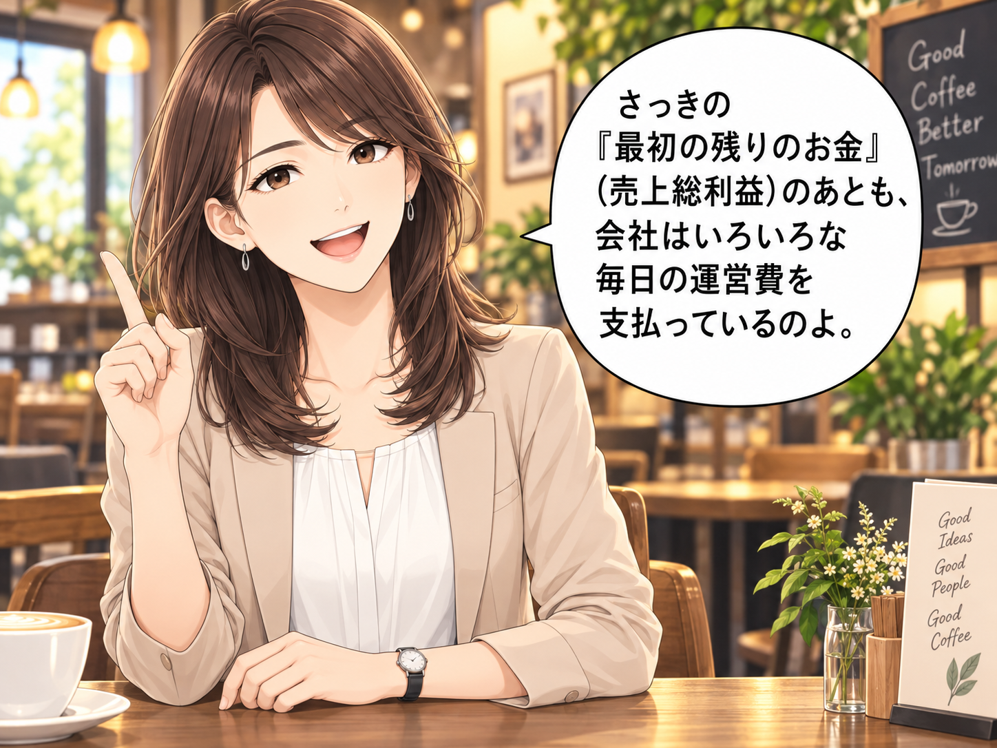 コマ29: 最初の残りの後も会社は毎日の運営費を支払っているのよ