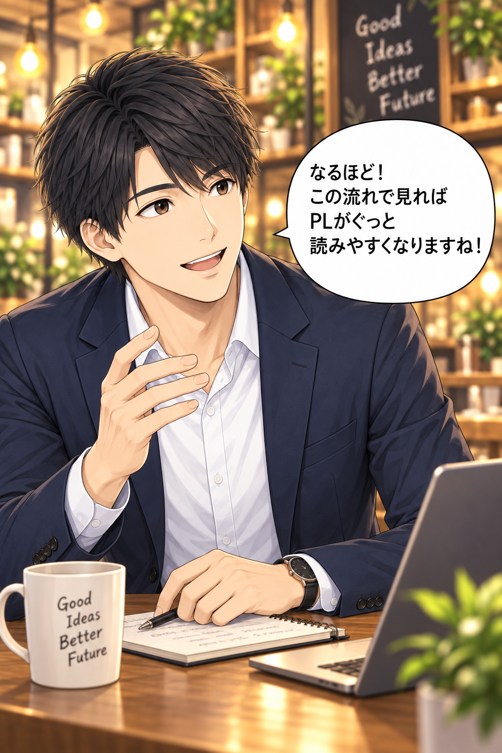 コマ55: この流れで見ればPLがぐっと読みやすくなりますね！