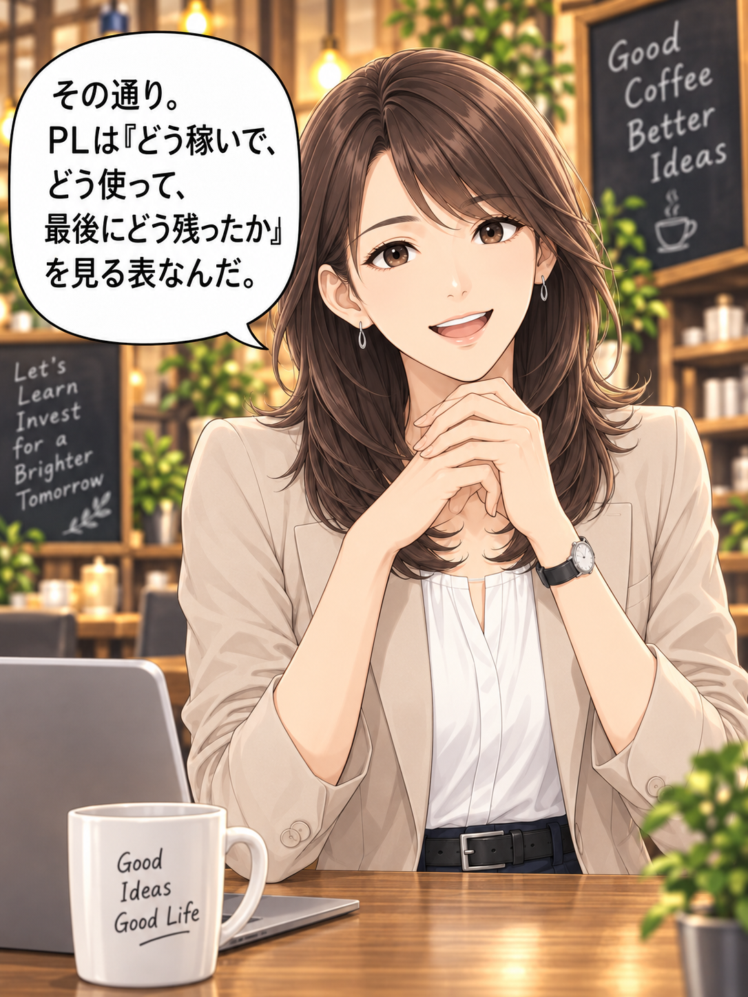 コマ59: 数字だけじゃなくて会社の1年の動きが見えてきました！