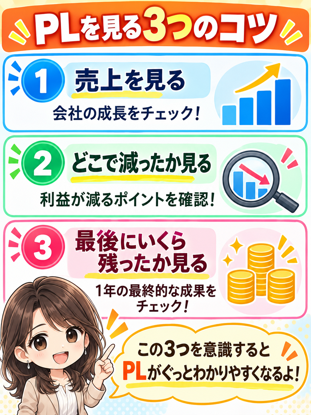 コマ60: 次は“利益が出てる会社は本当に安心？”って視点で見よう