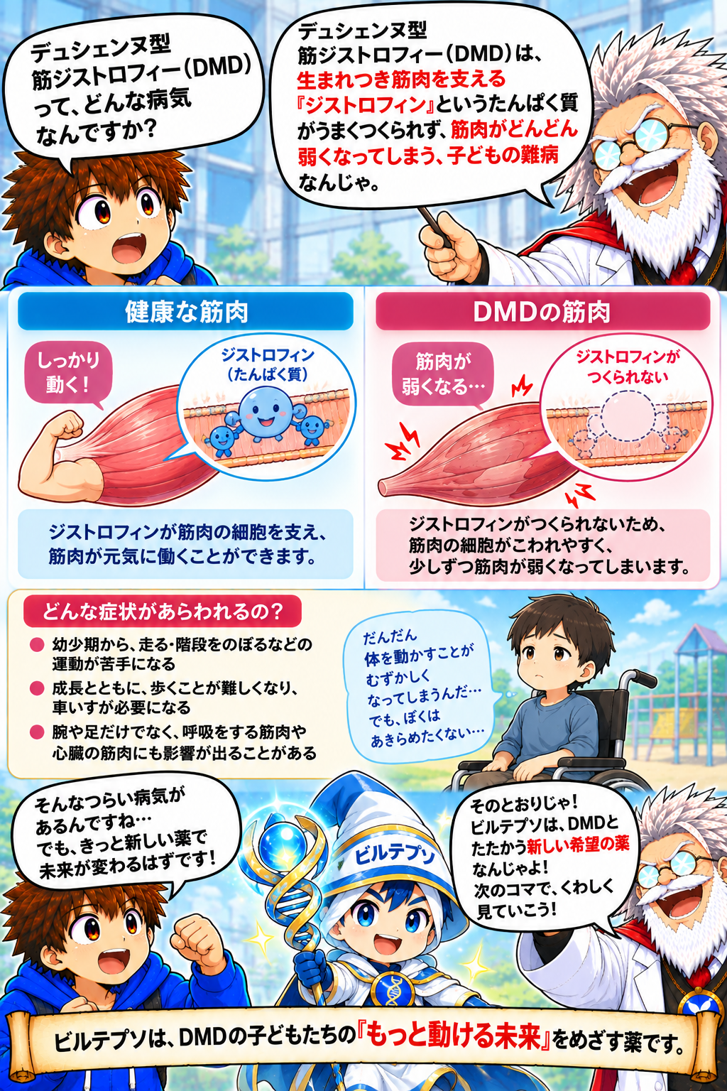 コマ14: デュシェンヌ型筋ジストロフィー（DMD）と筋肉の仕組み