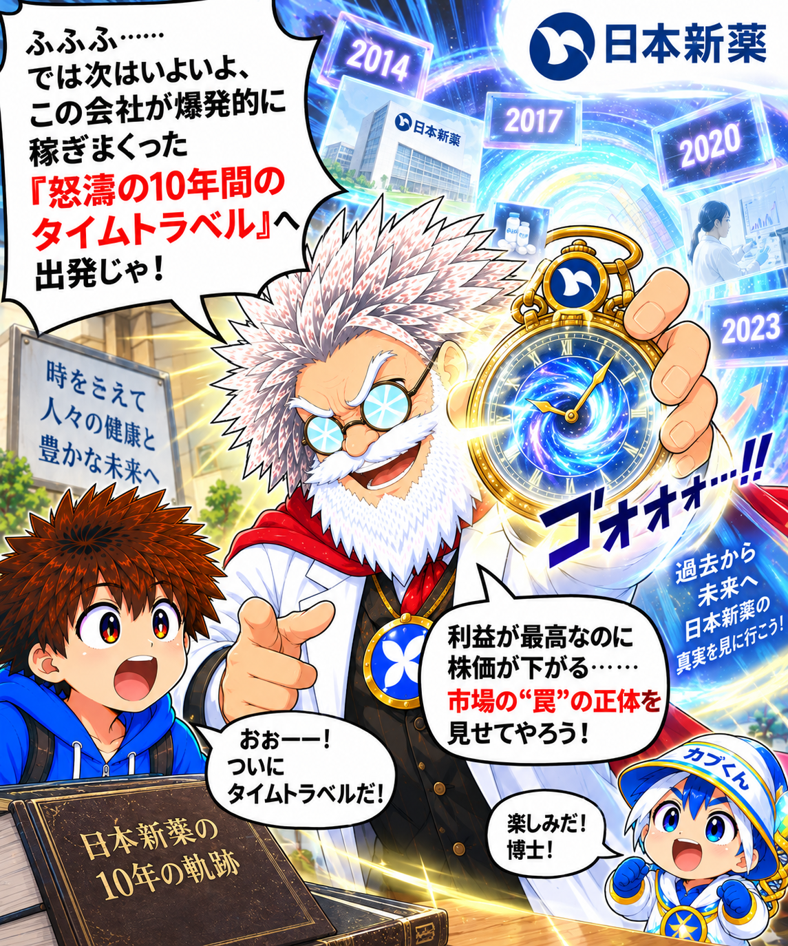 コマ28: 爆発的に稼ぎまくった『怒濤の10年間のタイムトラベル』へ！