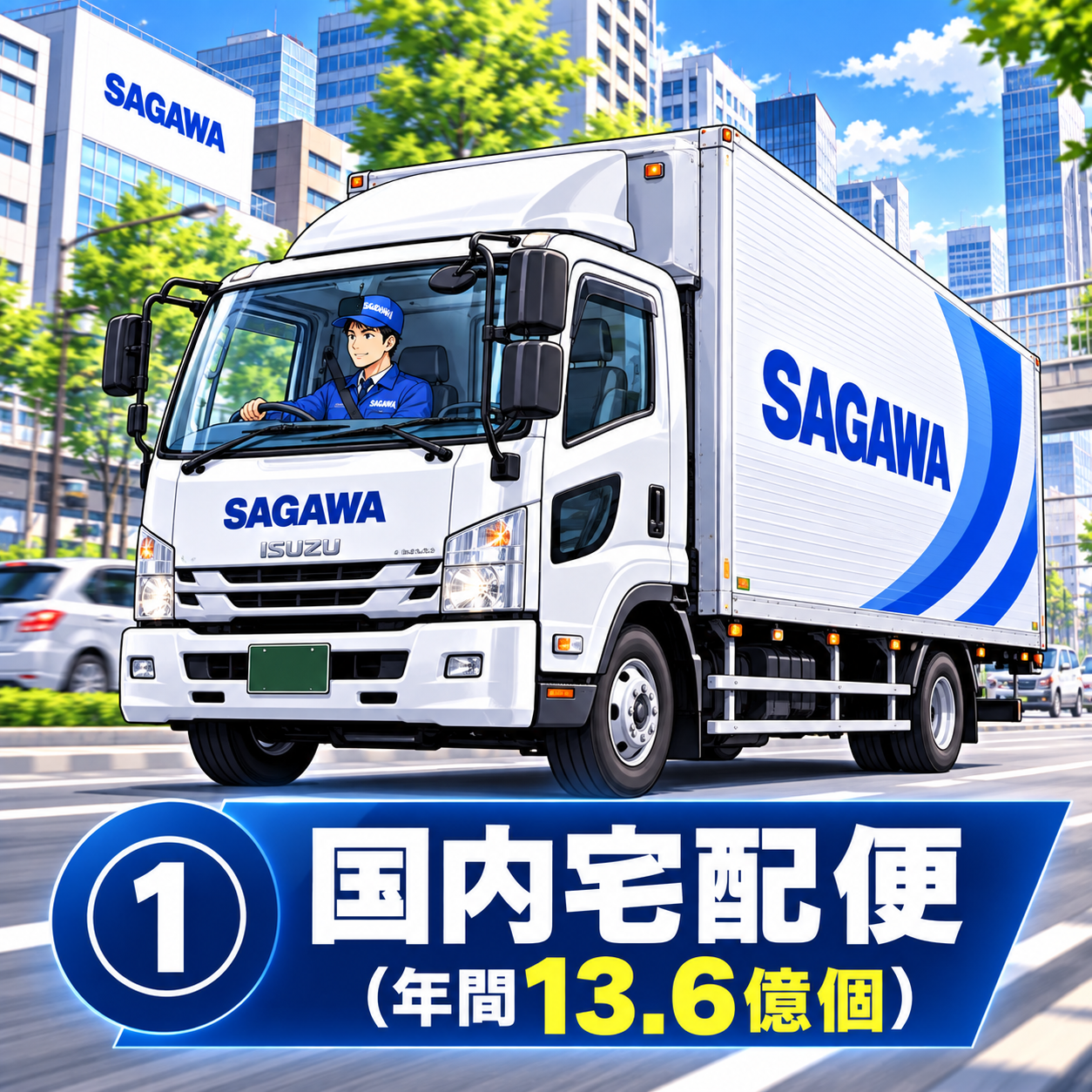コマ11: 事業柱① 国内宅配便（年間13.6億個）