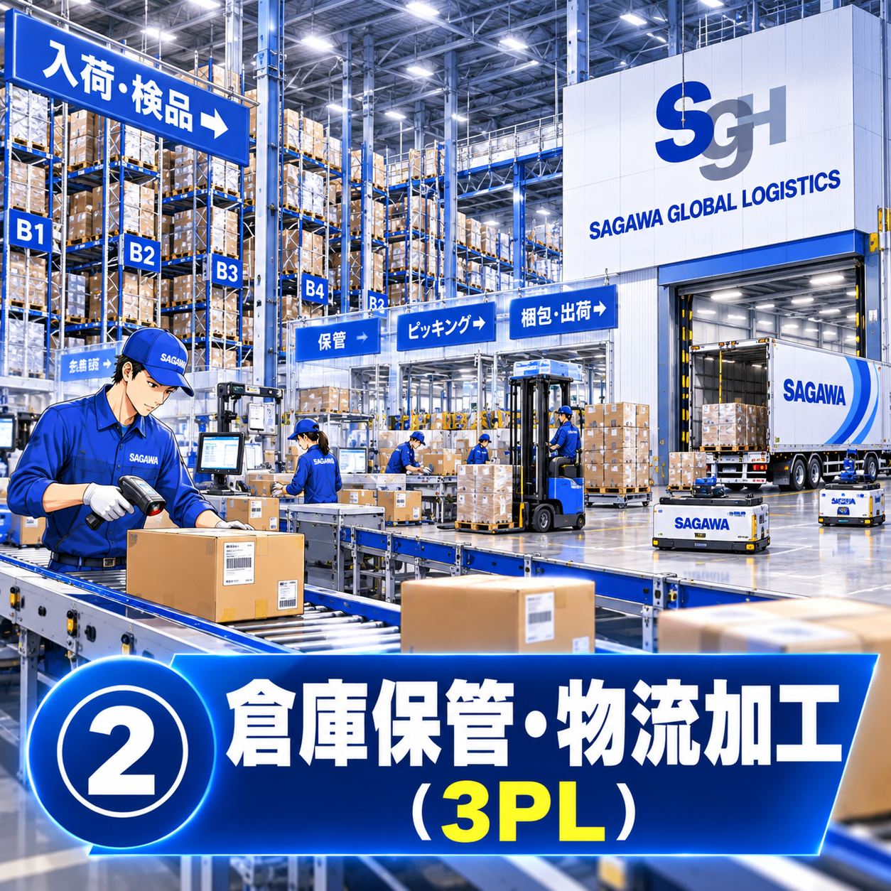 コマ12: 事業柱② 倉庫保管・物流加工（3PL）