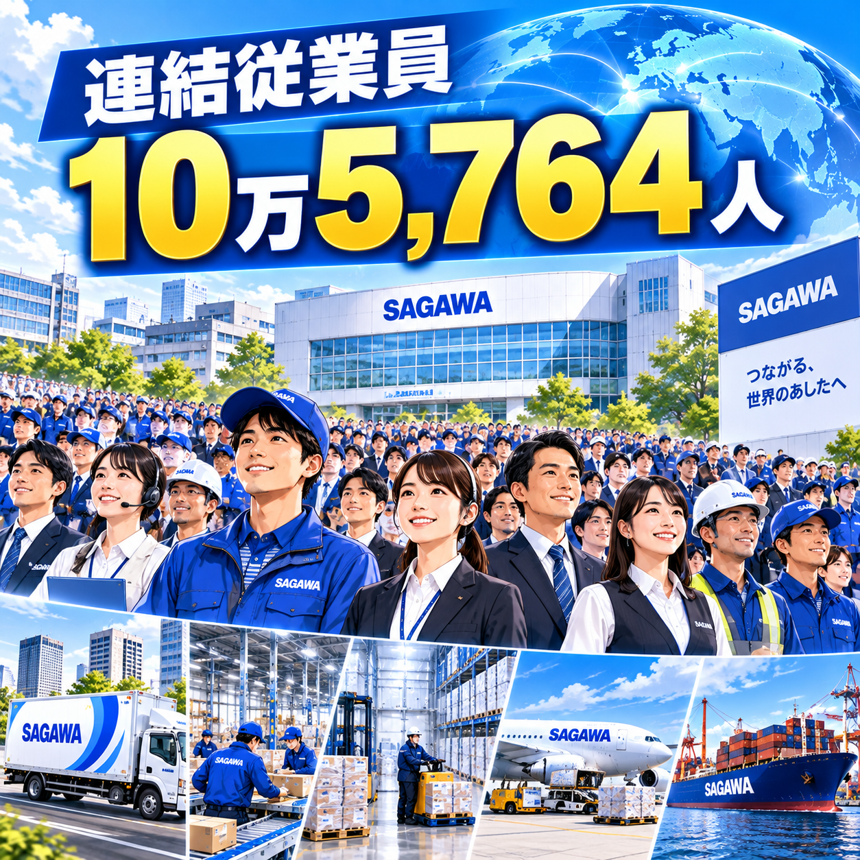 コマ16: 連結従業員 10万5,764人