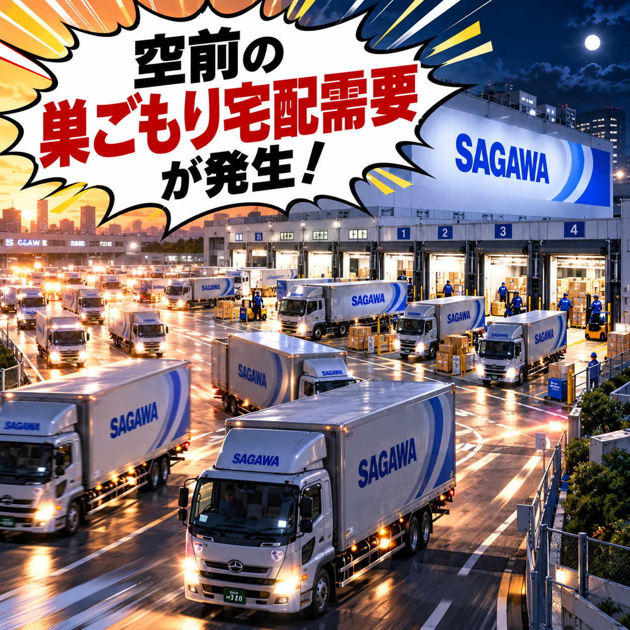 コマ27: 空前の巣ごもり宅配需要が発生！