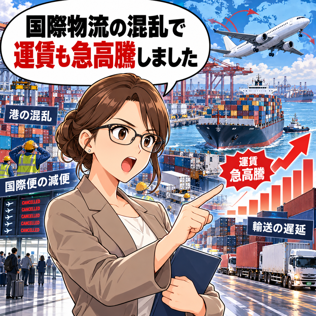 コマ29: 国際物流の混乱で運賃も急高騰しました