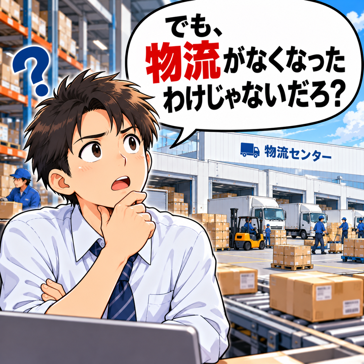 コマ39: でも、物流がなくなったわけじゃないだろ？