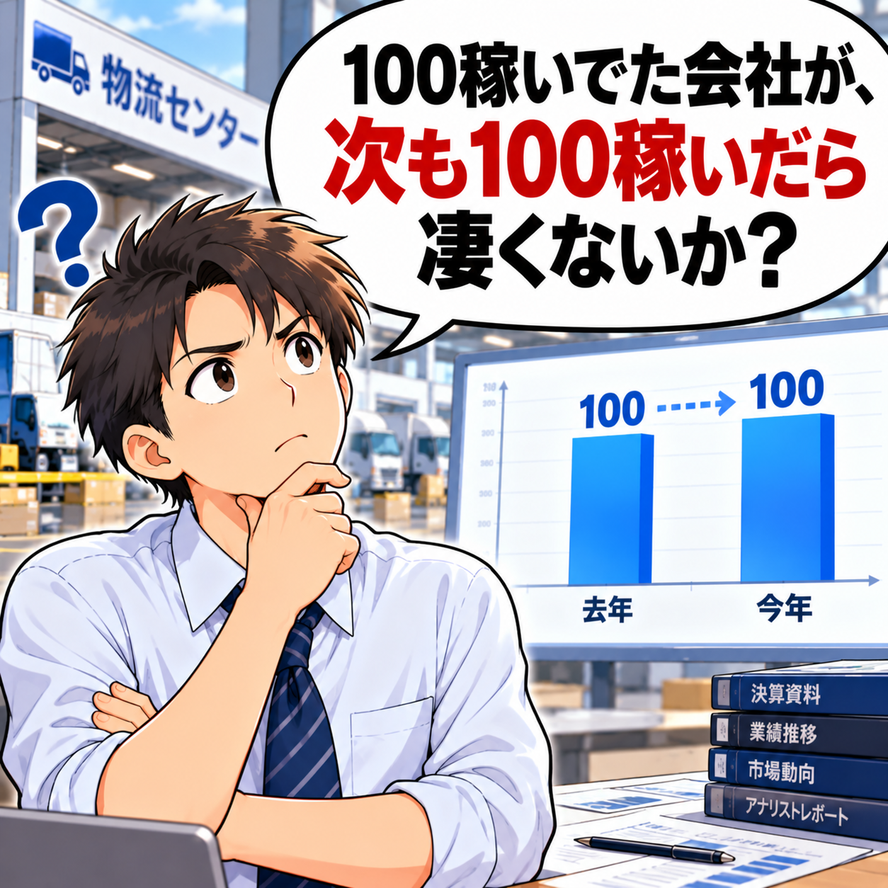 コマ42: 100稼いでた会社が、次も100稼いだら凄くないか？