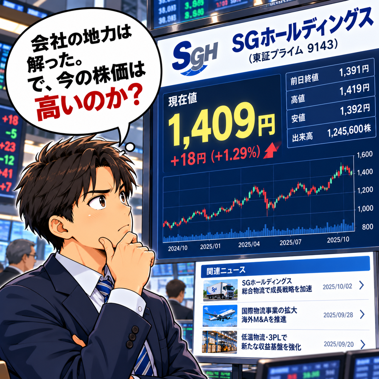 コマ62: 会社の地力は解った。で、今の株価は高いのか？1,409円