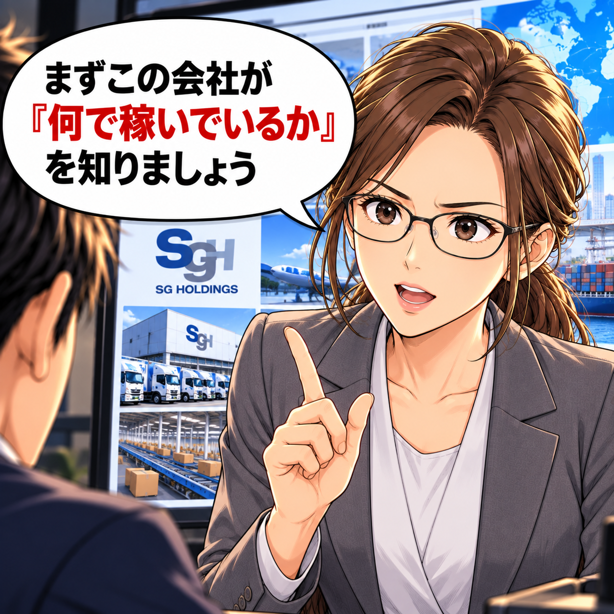 コマ8: まずこの会社が『何で稼いでいるか』を知りましょう