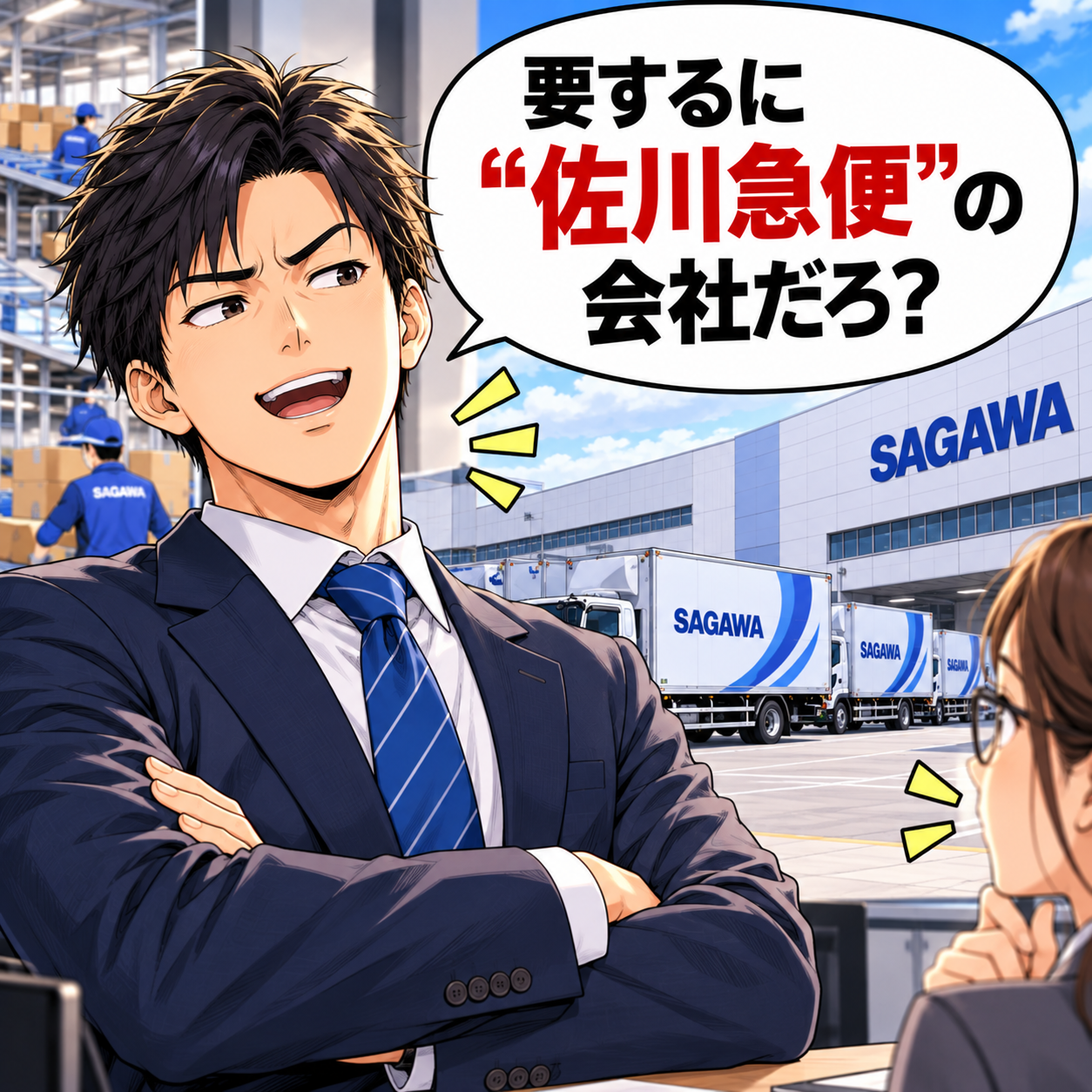 コマ9: 要するに“佐川急便”の会社だろ？