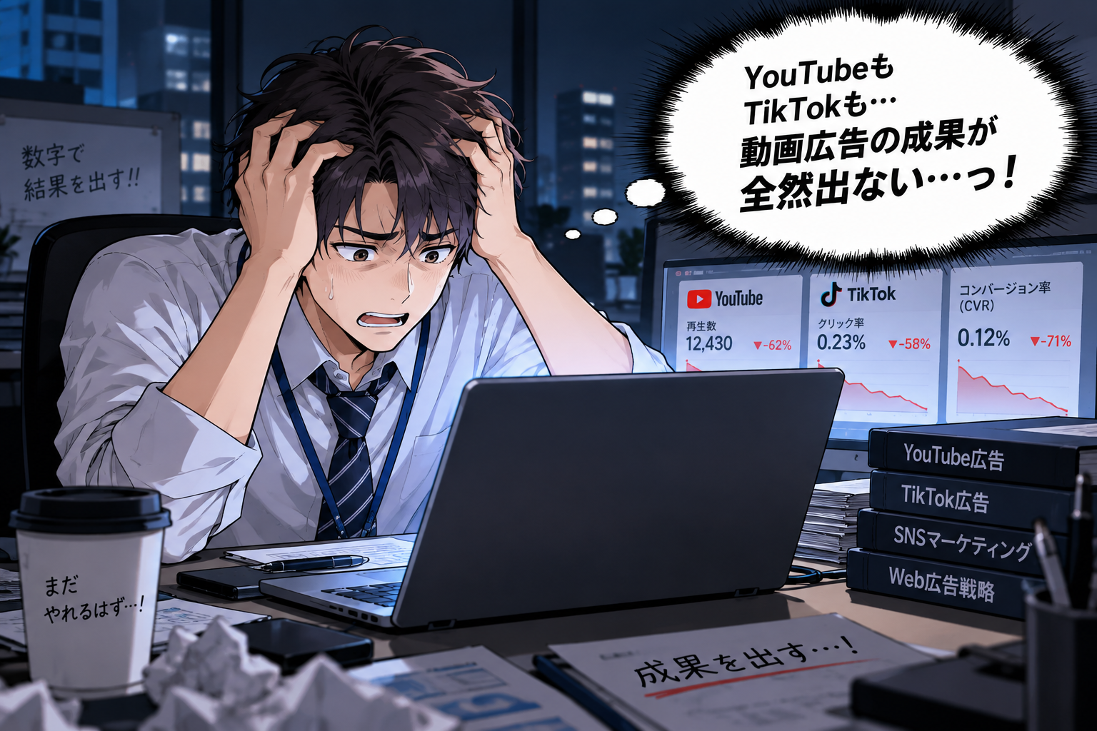 YouTubeもTikTokも動画広告の成果が出ない悩み