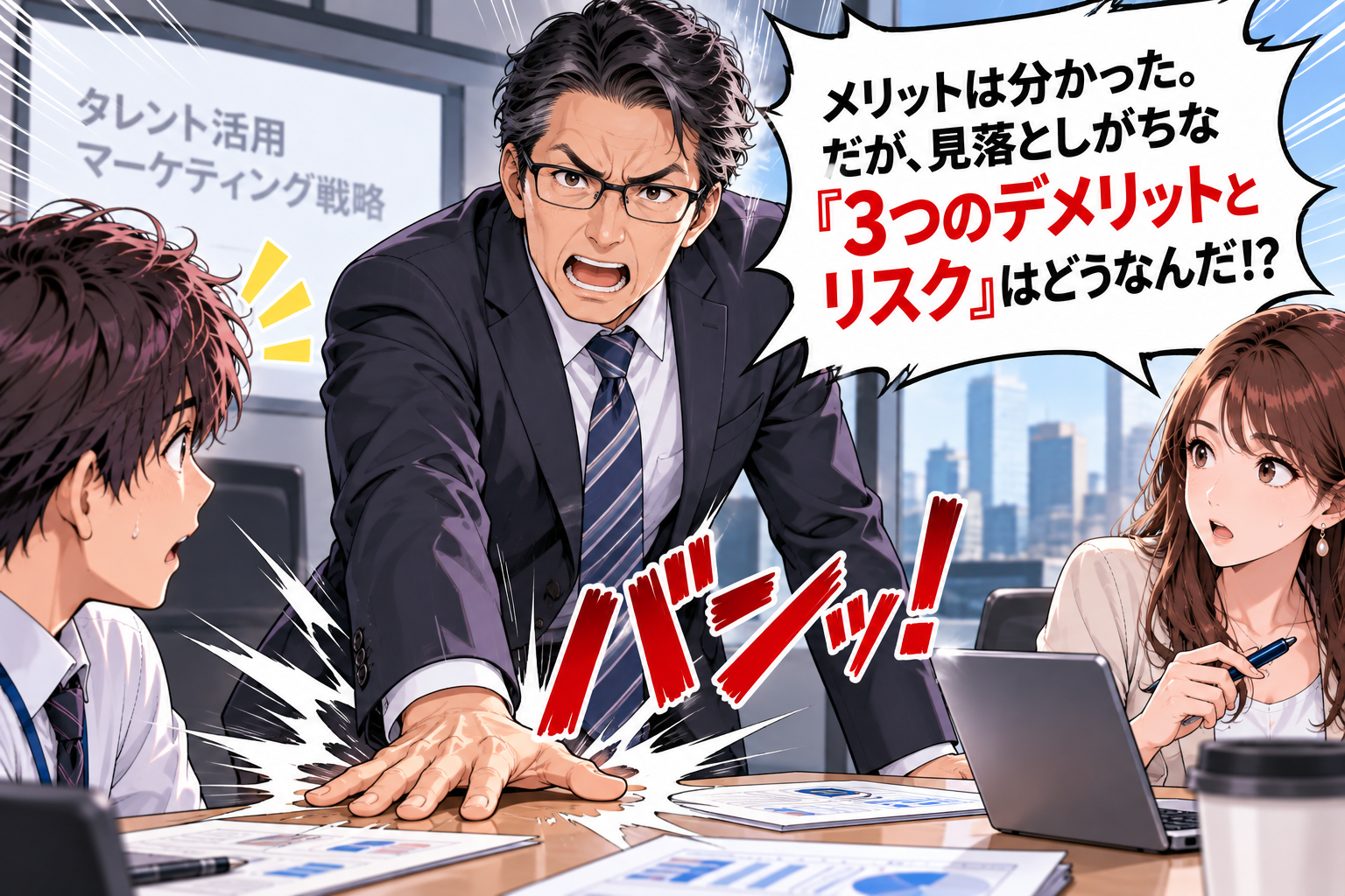見落としがちな3つのデメリットとリスクを問う部長