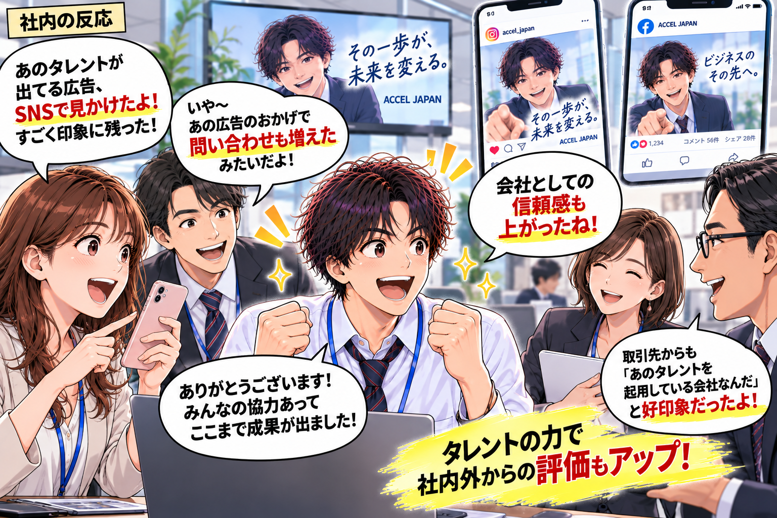 社内外からの評価向上！問い合わせ増加と会社としての信頼感底上げ