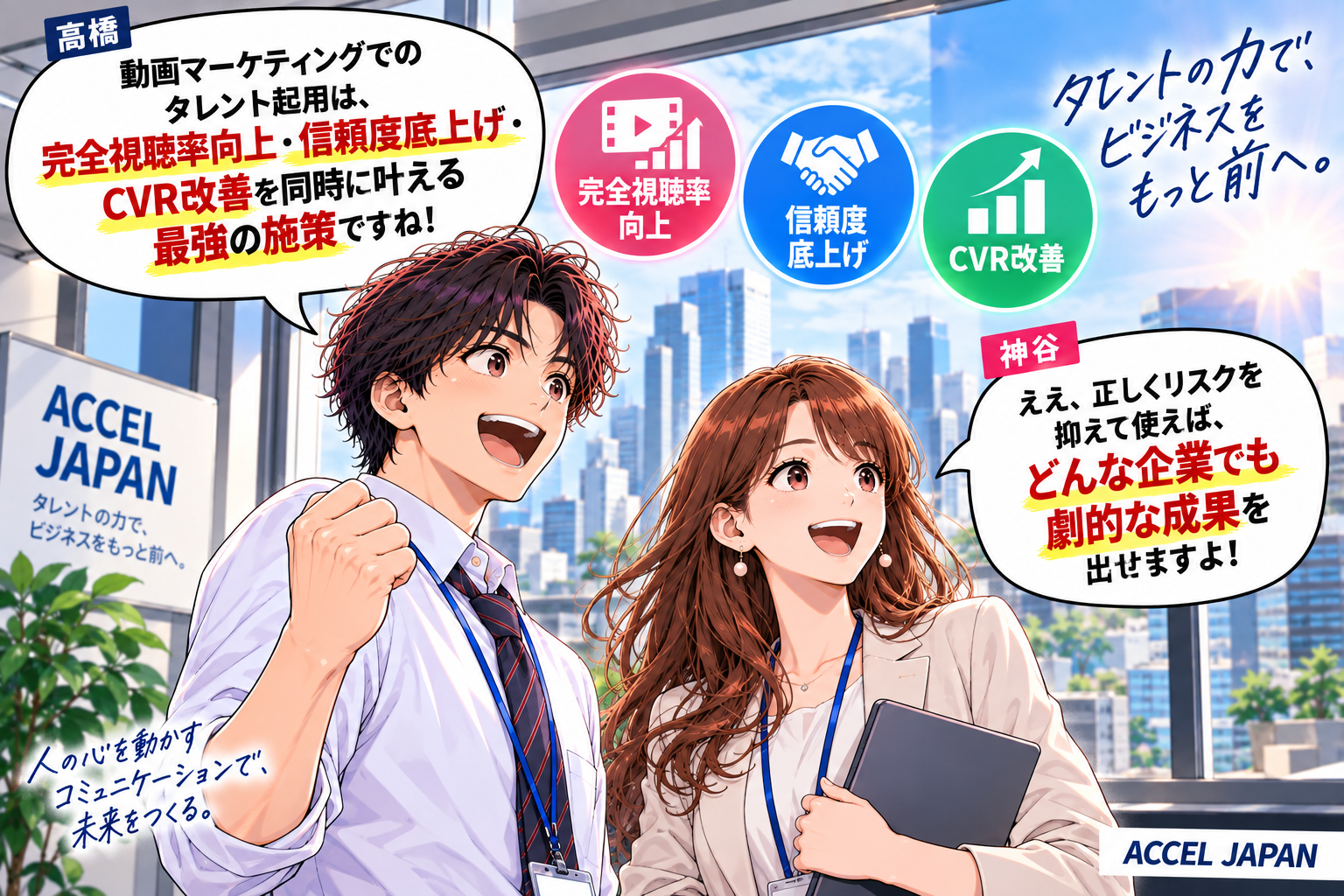 タレント起用は完全視聴率向上・信頼度底上げ・CVR改善を同時に叶える最強の施策！