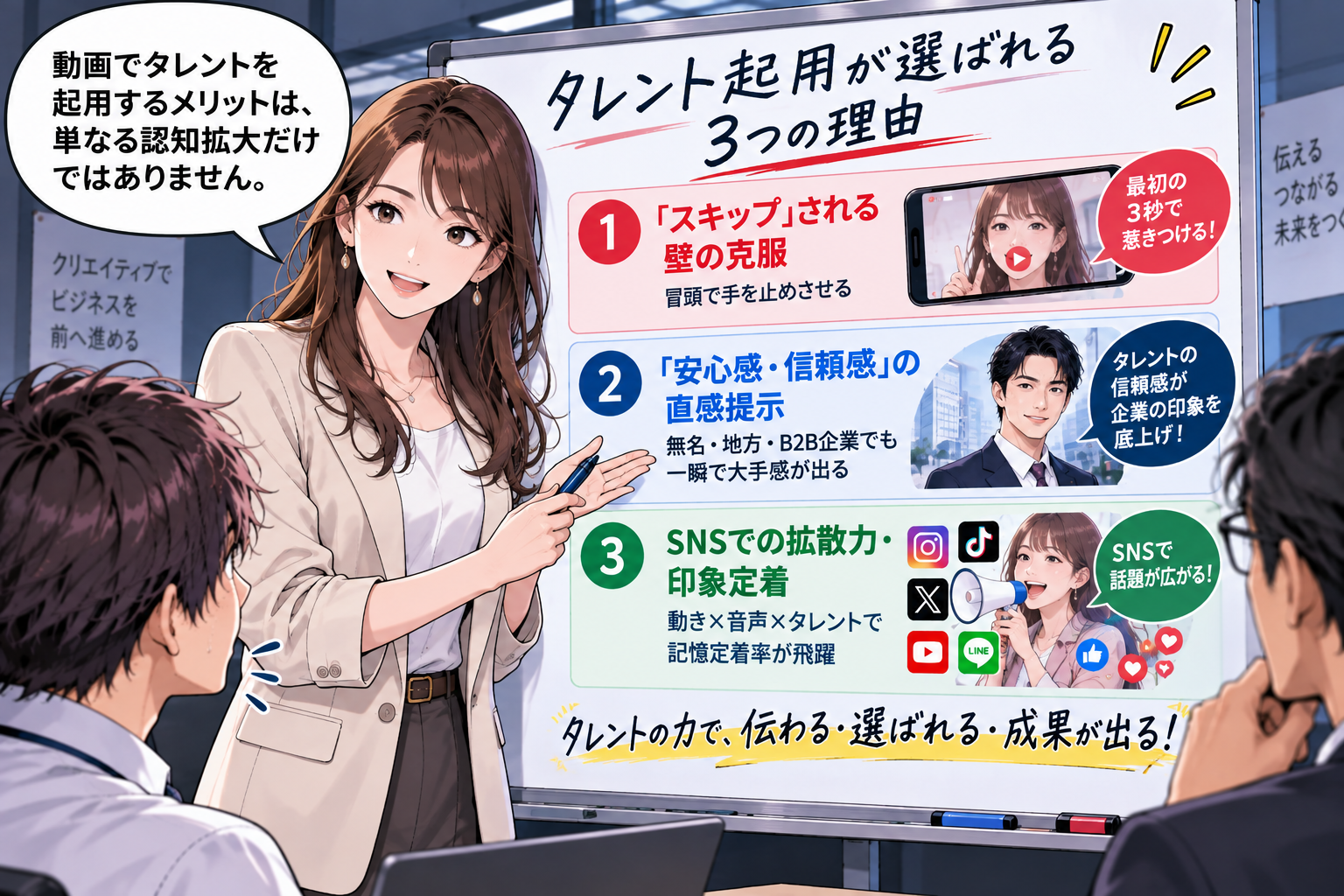 タレント起用が選ばれる3つの理由ホワイトボード解説
