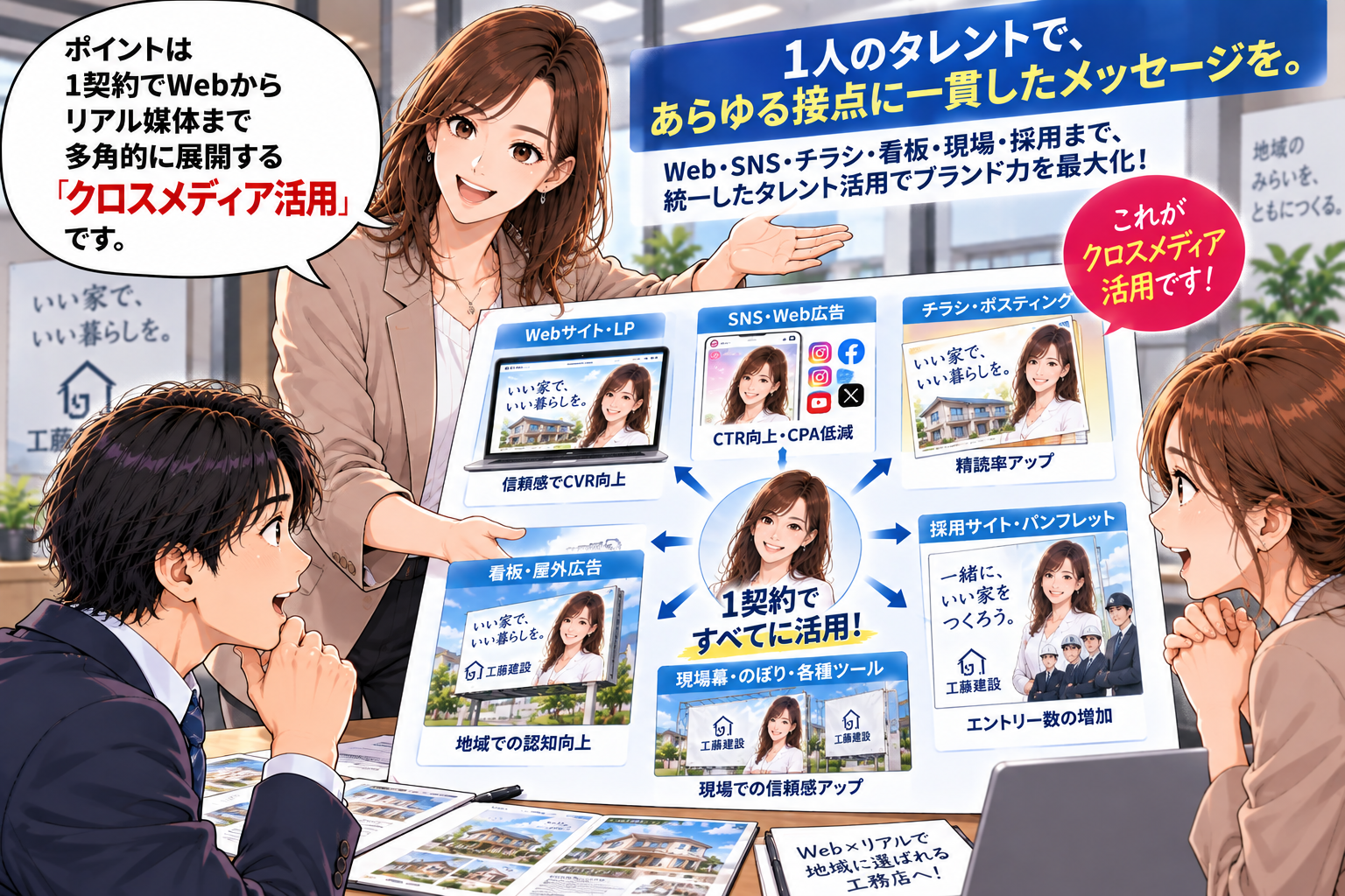 コマ19: 1契約で多角的に展開するクロスメディア活用