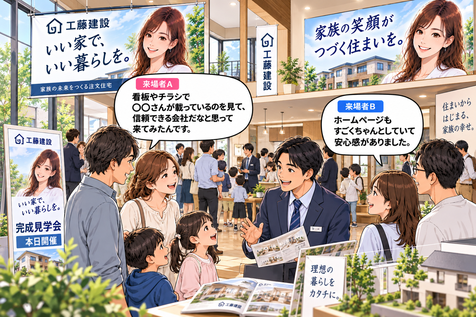 コマ31: 看板やチラシを見て信頼できる会社だと思って来場してくれたお客様の声