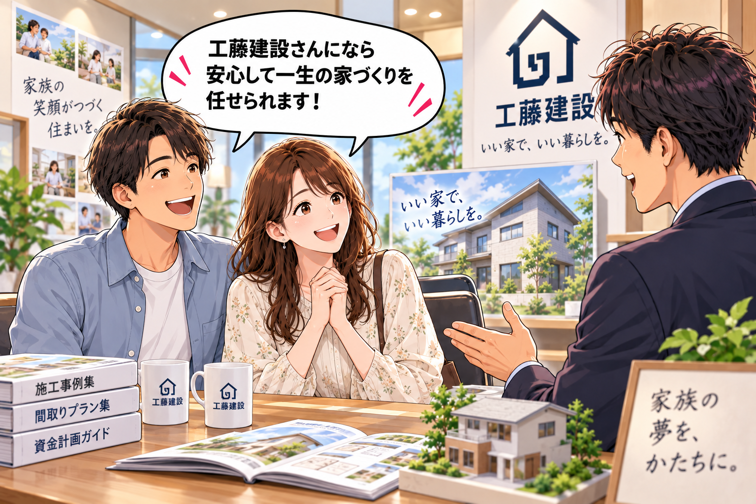 コマ34: 工藤建設さんになら安心して一生の家づくりを任せられます！