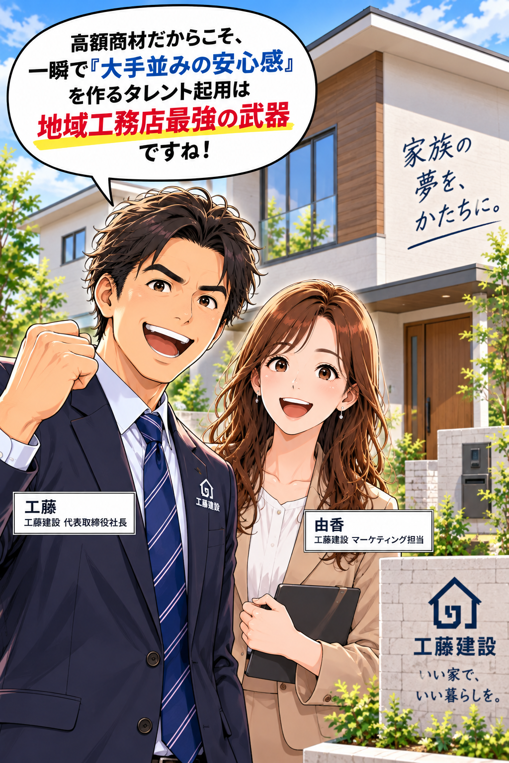 コマ38: 一瞬で大手並みの安心感を作るタレント起用は地域工務店最強の武器！