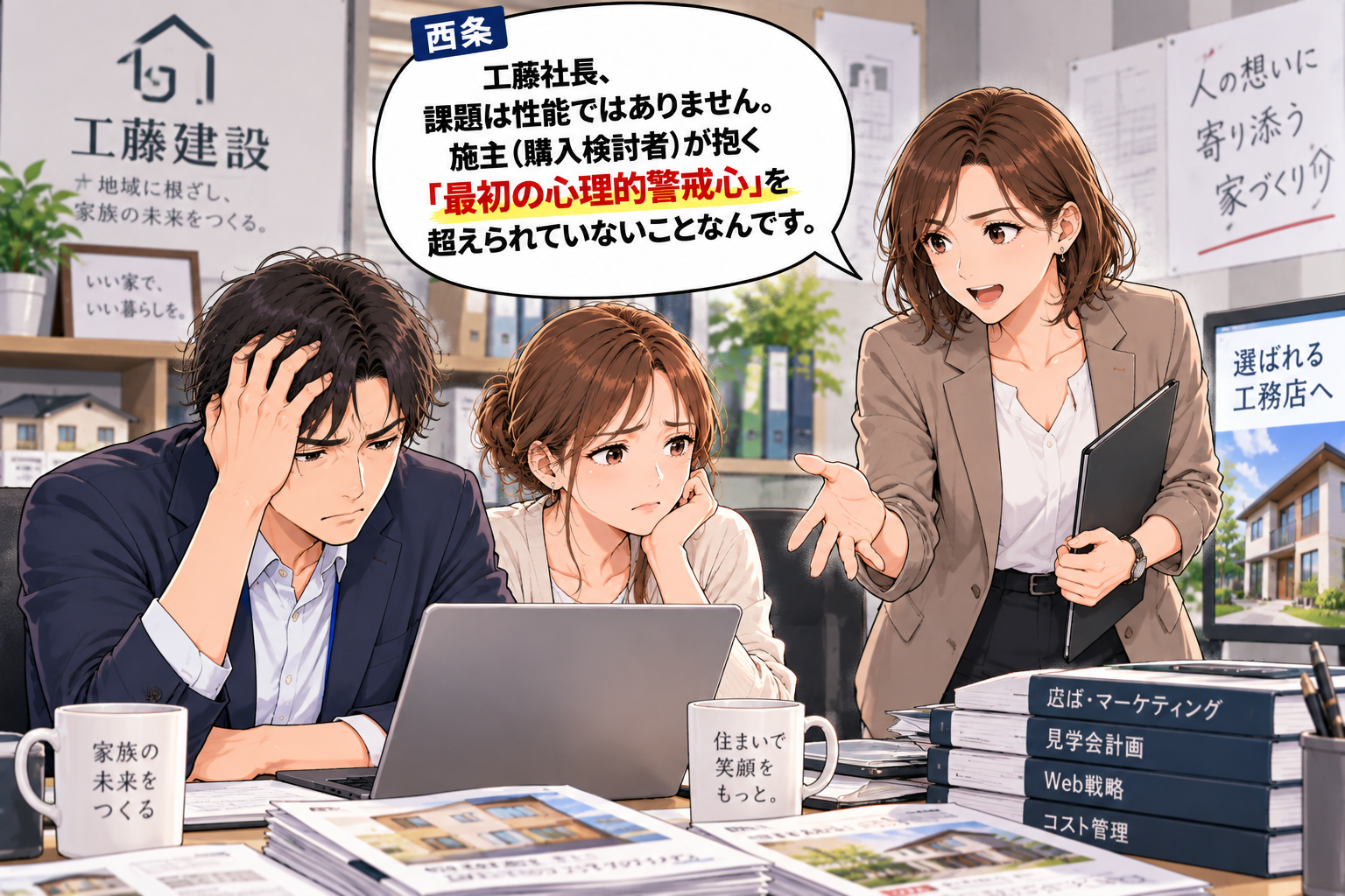 コマ4: 課題は性能ではなく、購入検討者が抱く最初の心理的警戒心を超えられていないこと