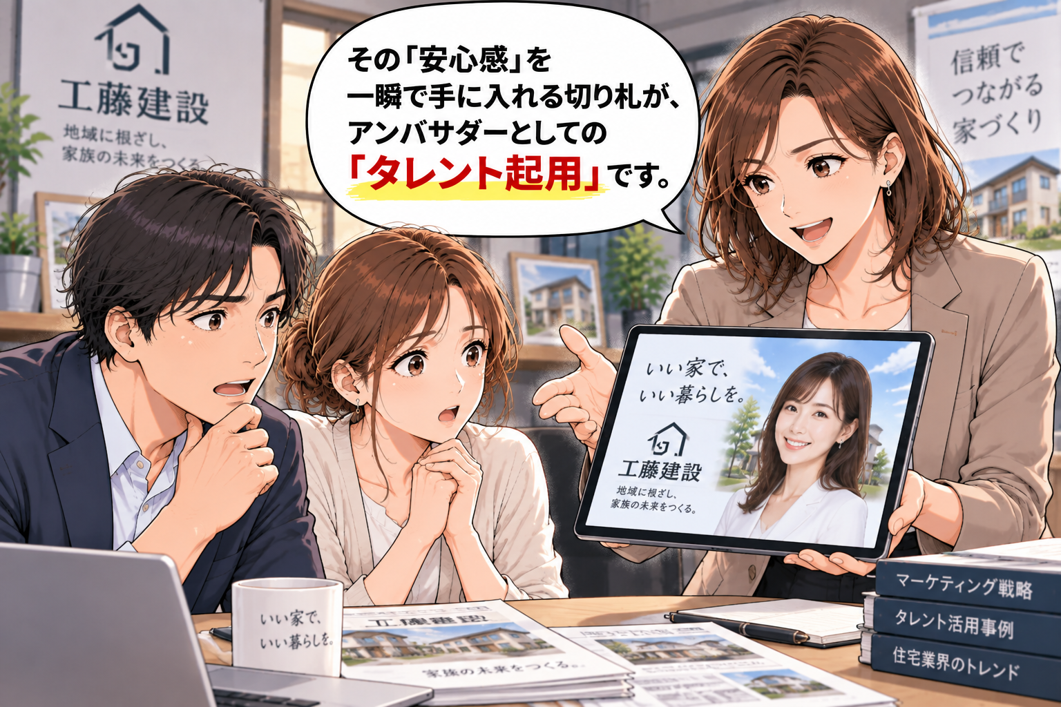 コマ7: その安心感を一瞬で手に入れる切り札がアンバサダーとしてのタレント起用
