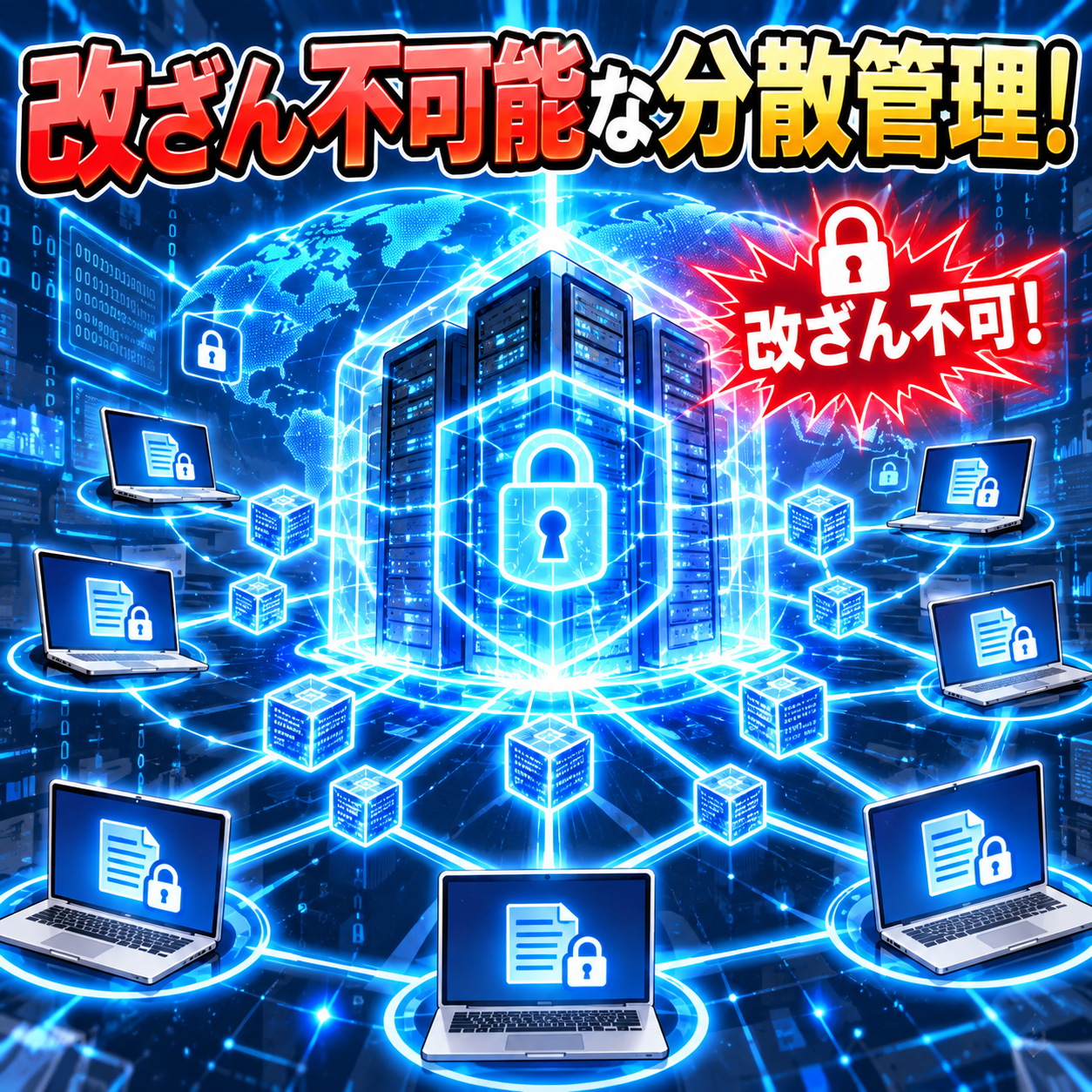 コマ3: 改ざん不可能な分散管理！ブロックチェーンのセキュリティ構造