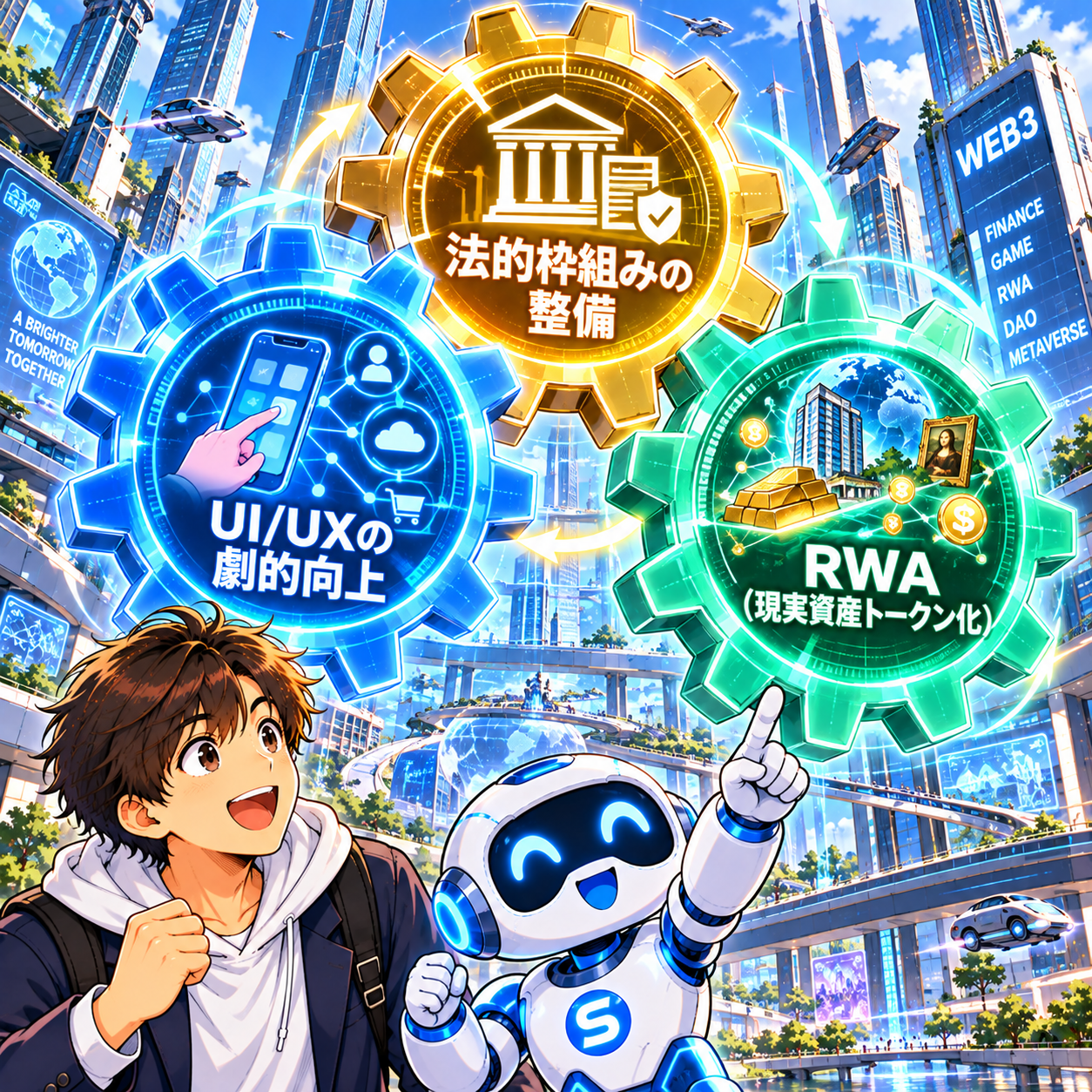 コマ30: UI/UXの劇的向上、法的枠組みの整備、RWA（現実資産トークン化）の3軸ギア