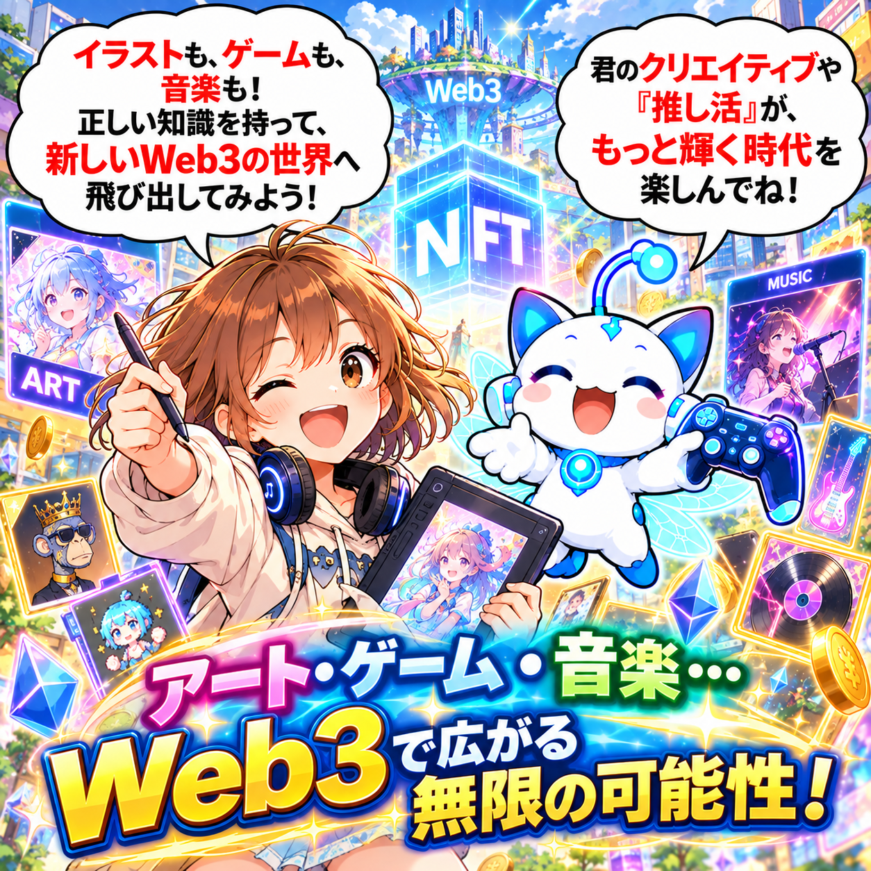 コマ18: アート・ゲーム・音楽…Web3で広がる無限の可能性！君のクリエイティブや推し活がもっと輝く時代へ！完